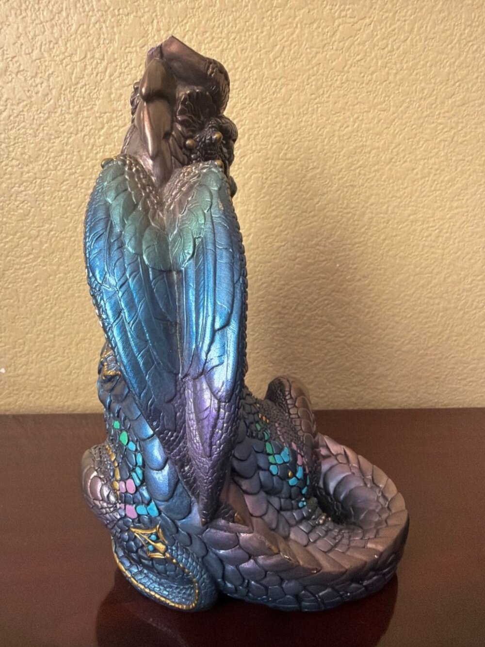 1986 Melody Pena Windstone Editions Iridiscent Peacock Male Dragon - Damaged Ear - Picture 5 of 15